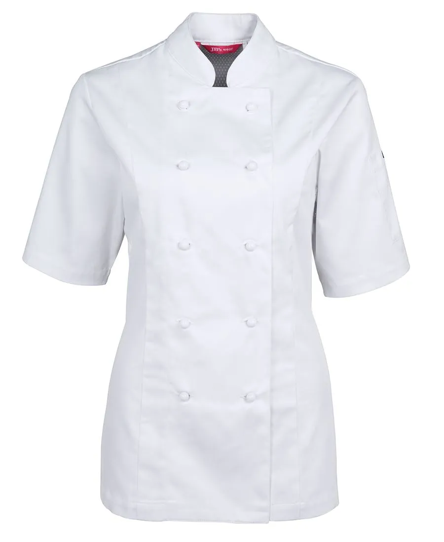 Ladies Vented Chef's Jacket Short Sleeve