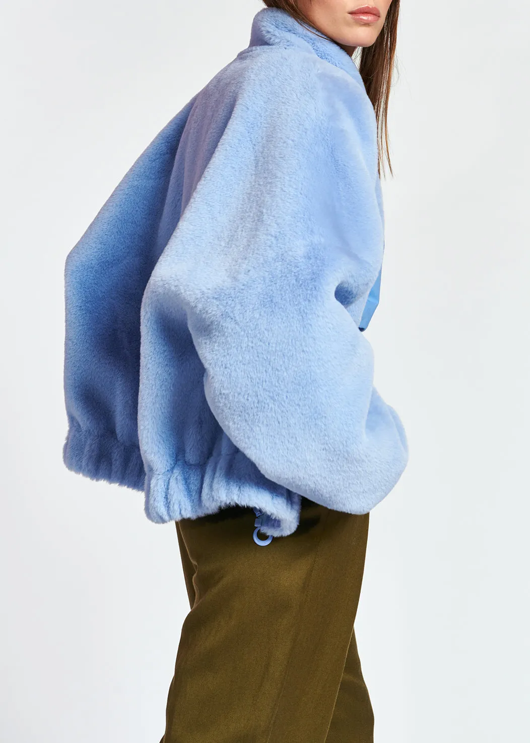 Light blue reversible bomber jacket