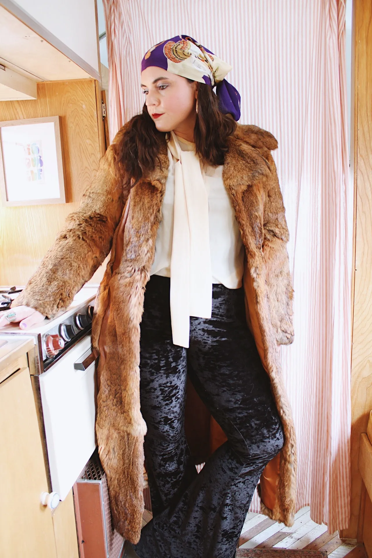 Long Fur & Leather Coat