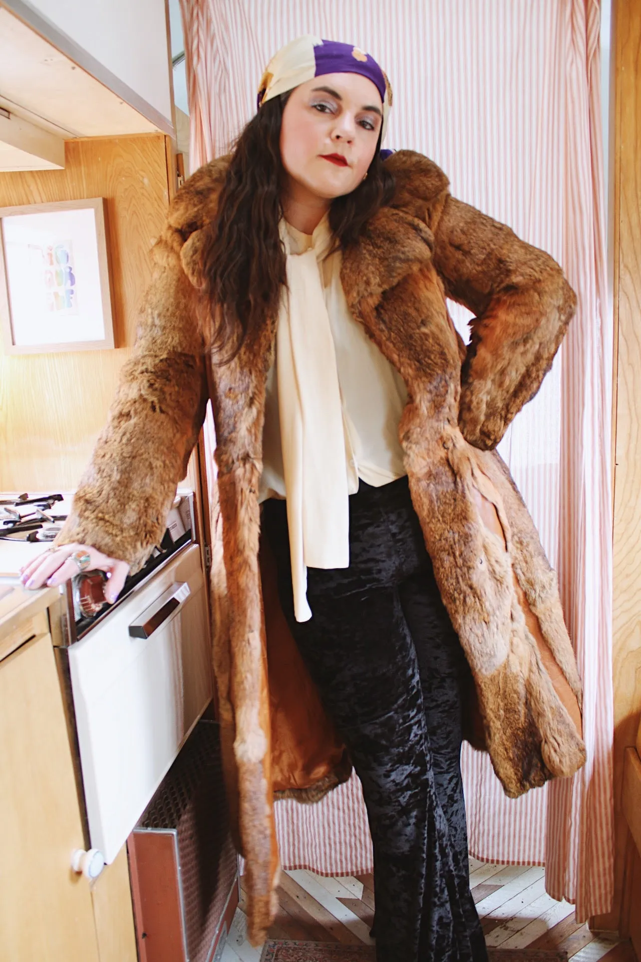 Long Fur & Leather Coat