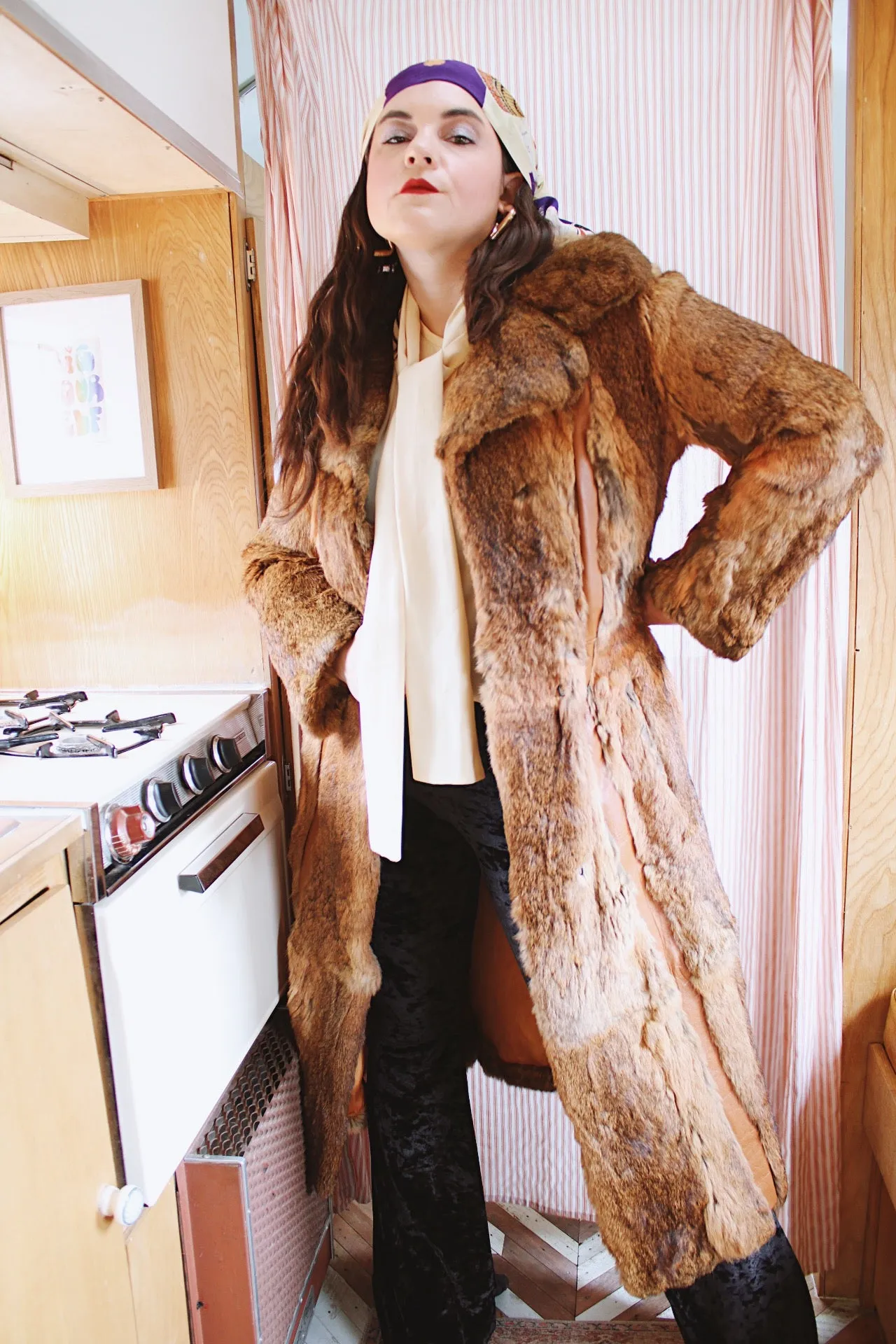 Long Fur & Leather Coat