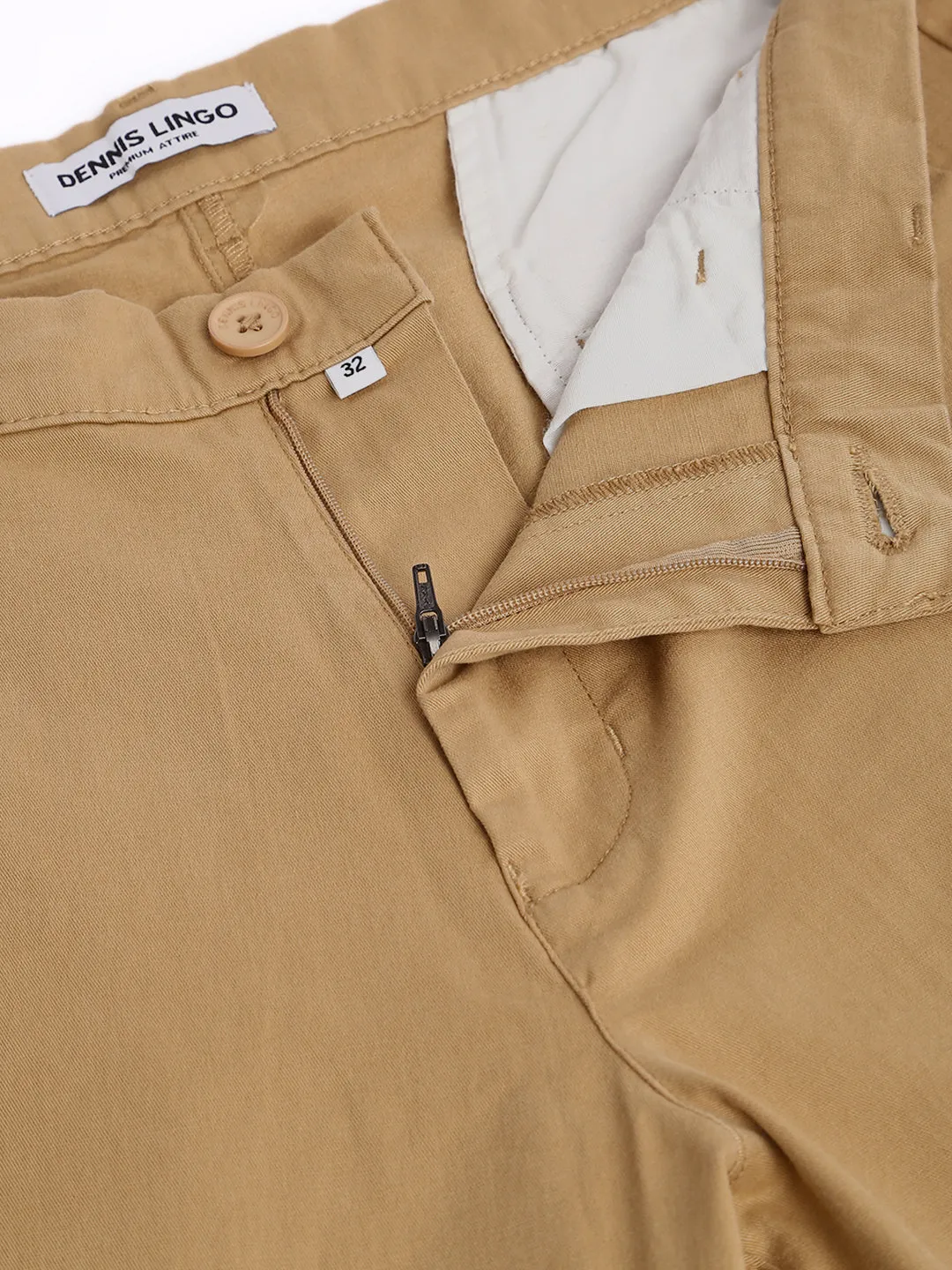 Men's Tapered Fit Cotton Chinos (Dark Khaki)