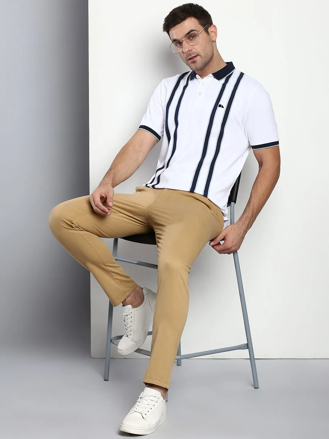 Men's Tapered Fit Cotton Chinos (Dark Khaki)