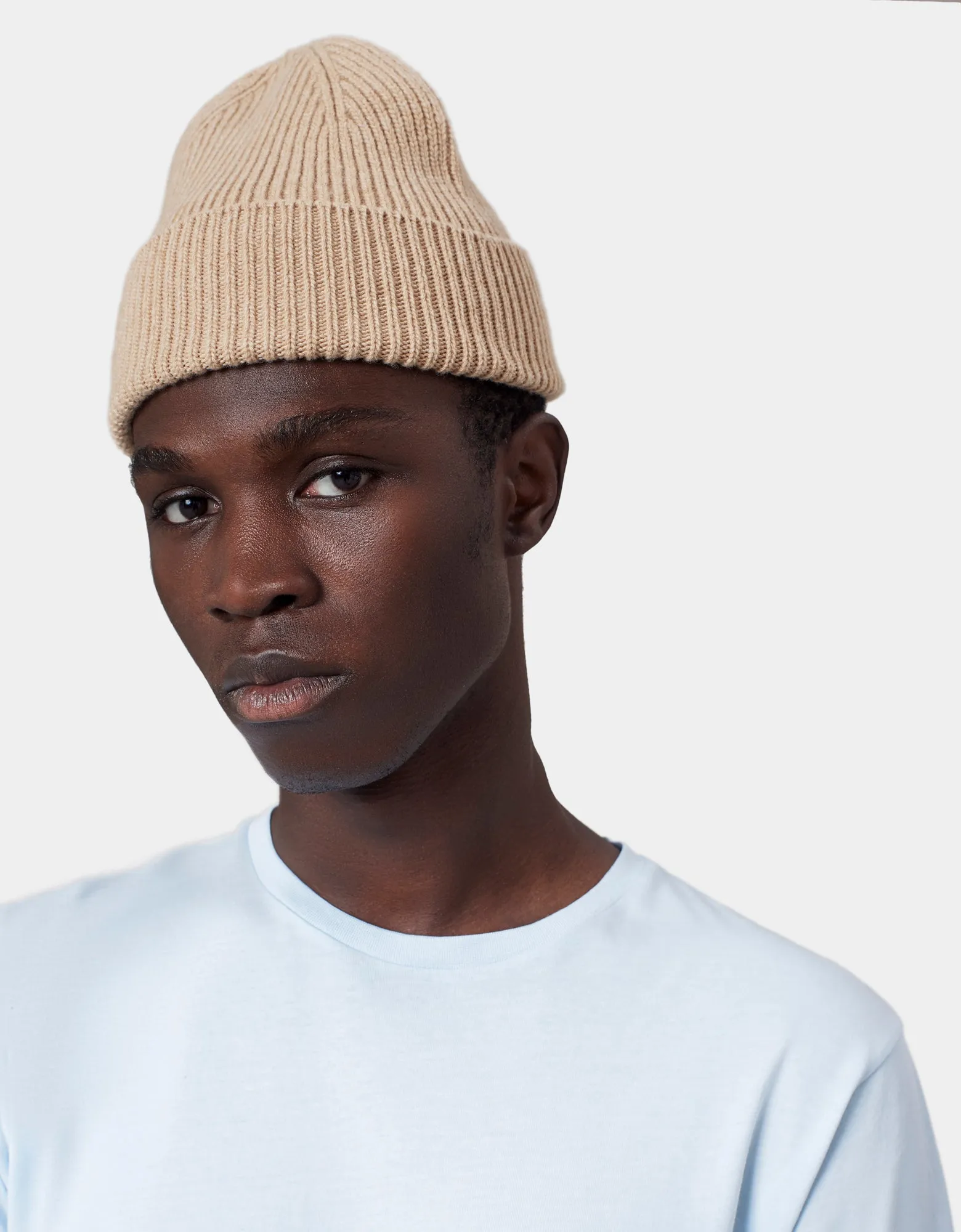 Merino Wool Beanie - Honey Beige