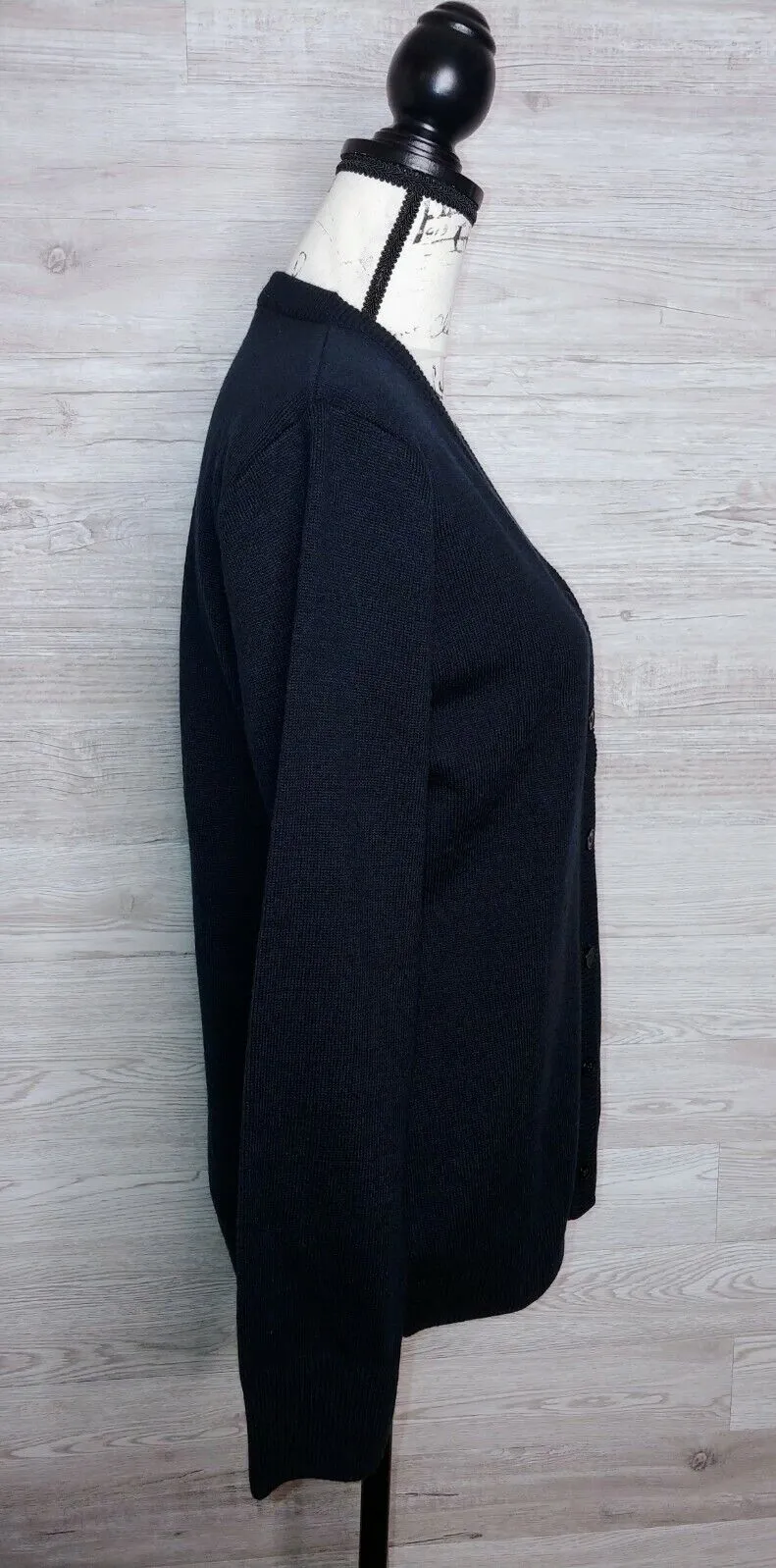 Midwestern University Women's Vintage Logo Sweater Cardigan Navy Blue Size Medium