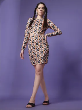 Monochrome Geo Bodycon Dress