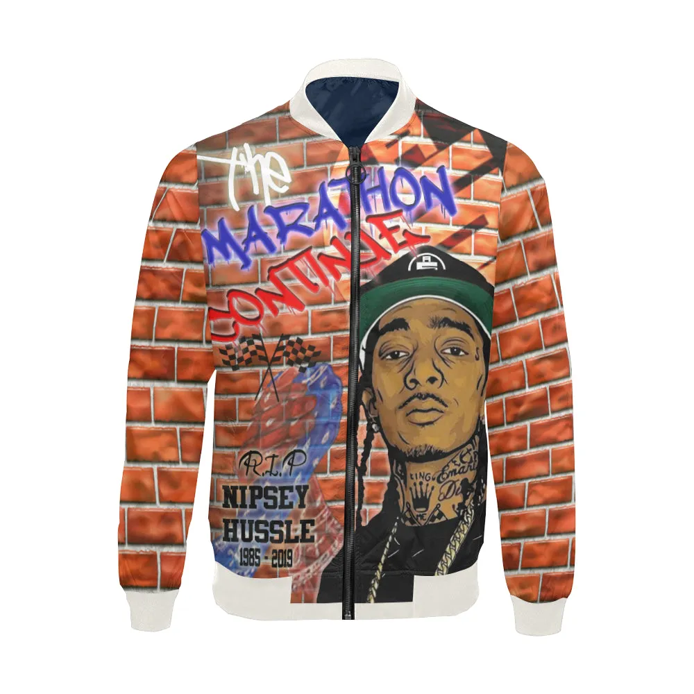 NIPSEY THE MARATHON CONTINUE All Over Print Bomber Jacket for Men