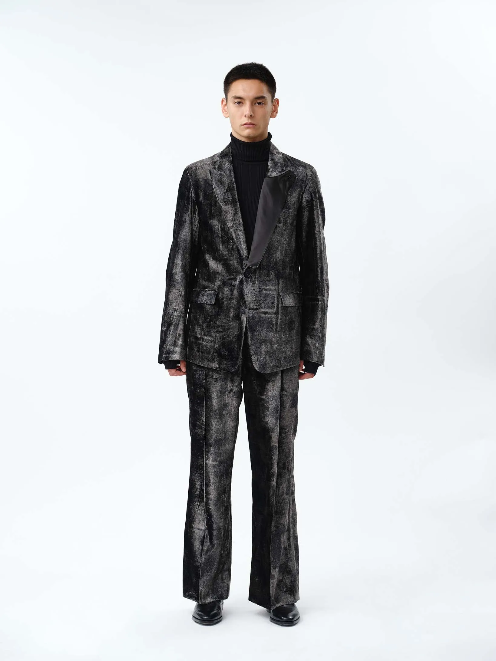 PRINT VELVET SINGLEBREASTED JACKET .12【TOD BLACK】