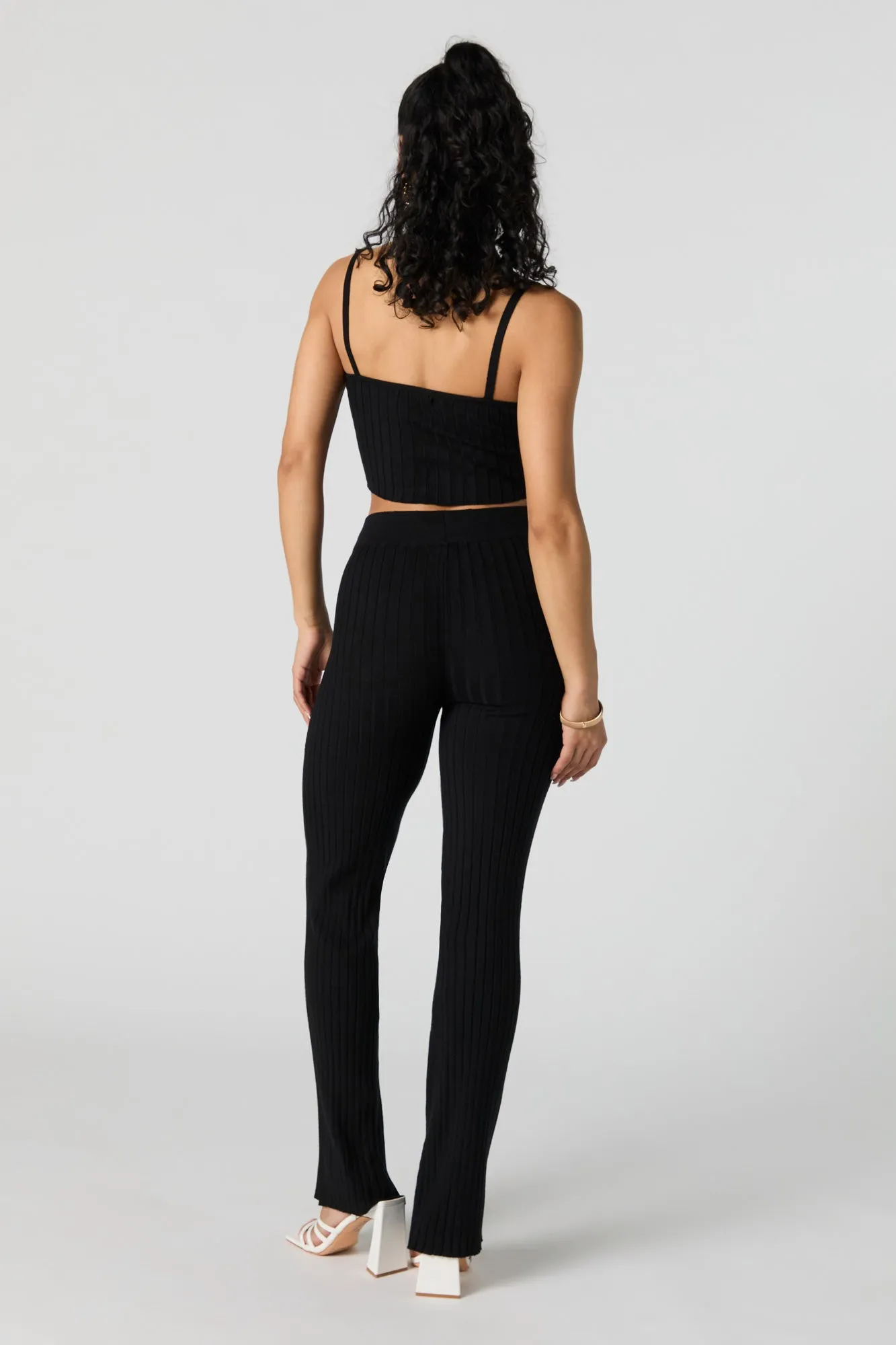 Ribbed Knit Drawstring Pant