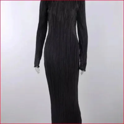 Stylish Pleated Long Sleeves Boho Bodycon Dress