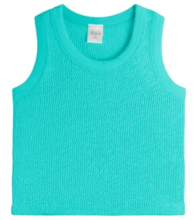 Suzette - Smocked Tank Top - Turquoise Blue