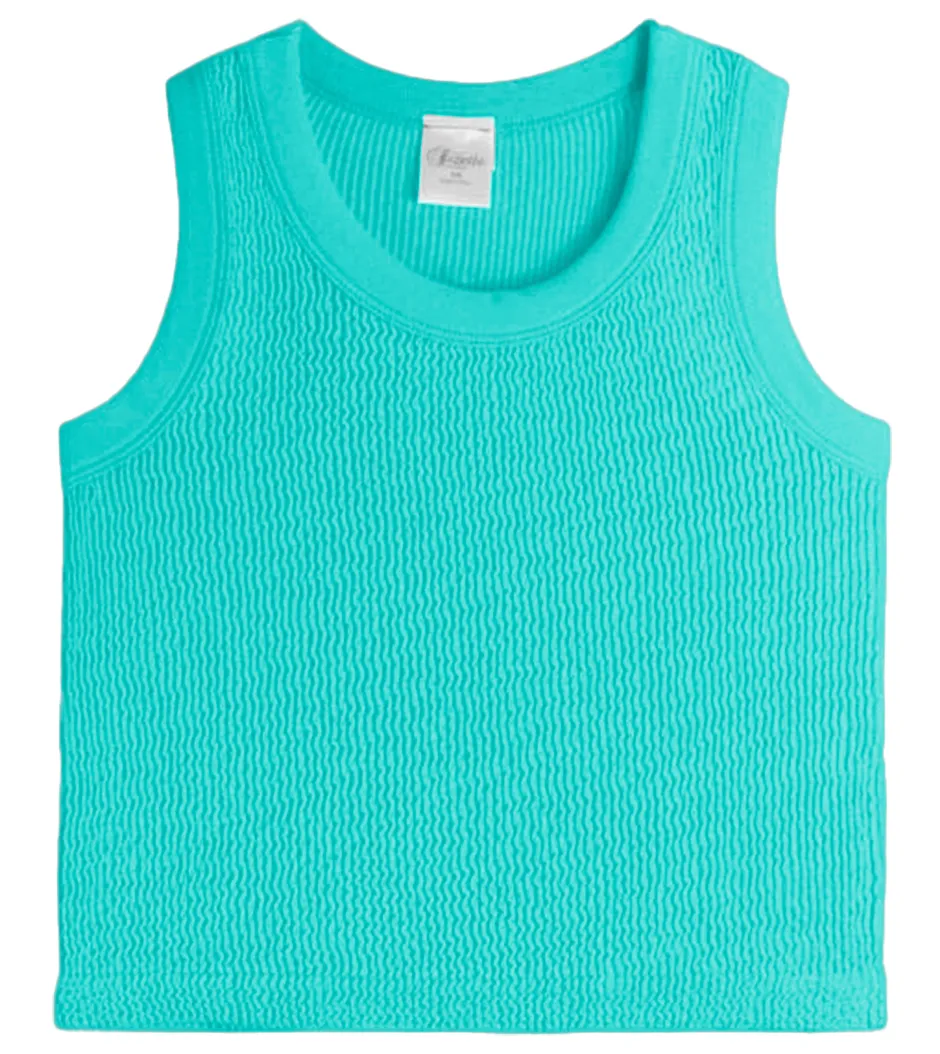 Suzette - Smocked Tank Top - Turquoise Blue