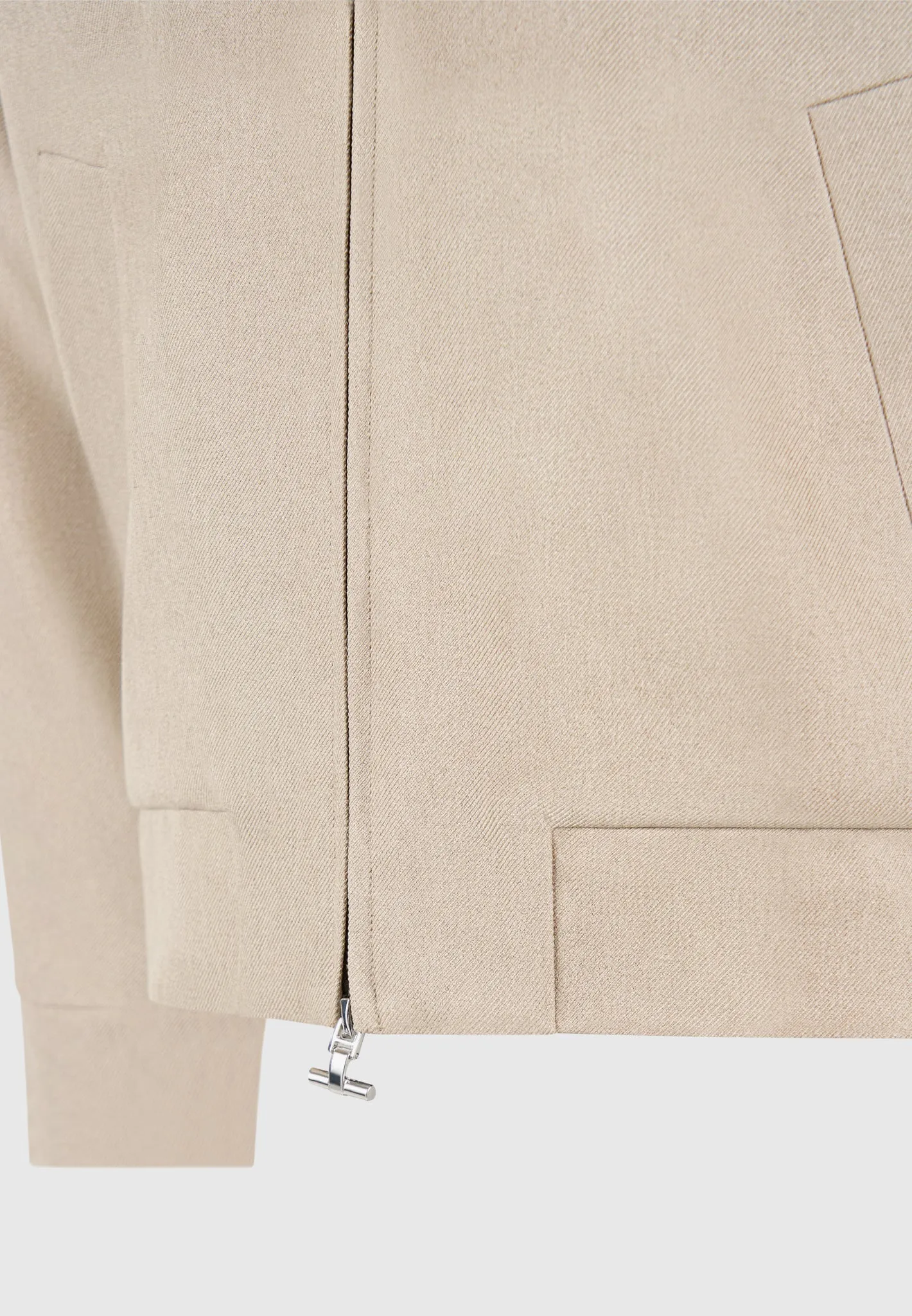 Tailored Harrington Jacket - Beige