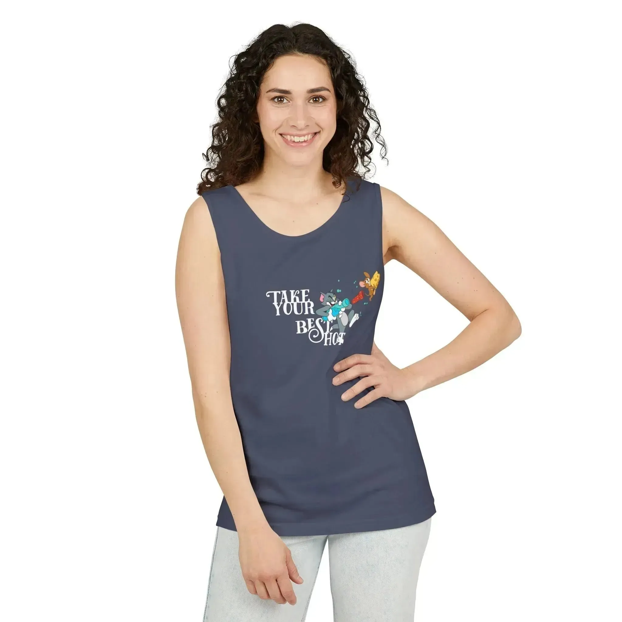 Take Your Best Shot Tom Jerry Unisex Garment-Dyed Tank Top