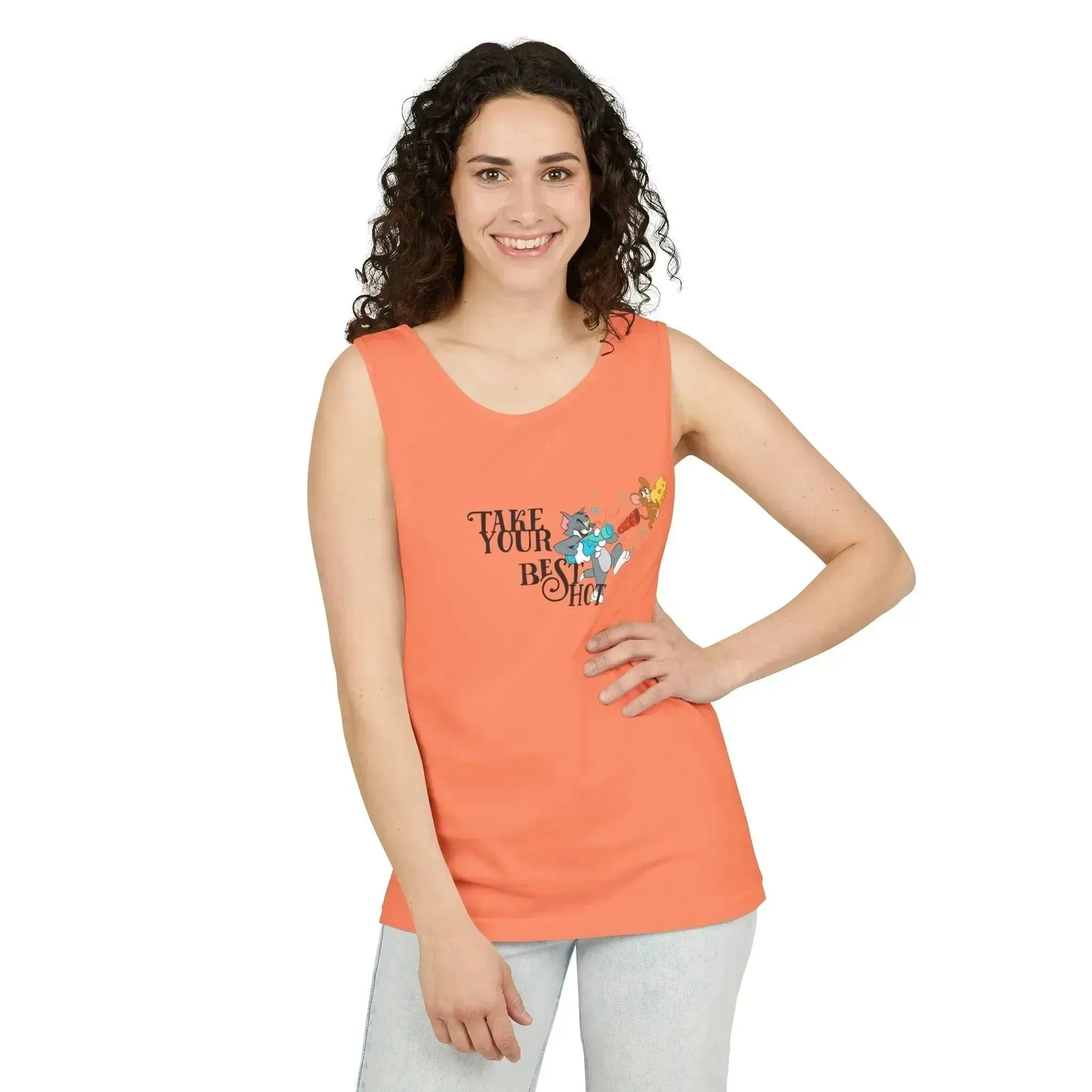 Take Your Best Shot Tom Jerry Unisex Garment-Dyed Tank Top