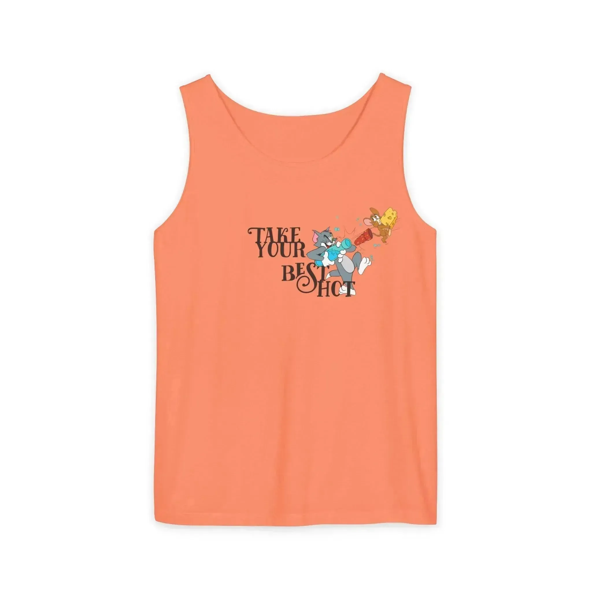 Take Your Best Shot Tom Jerry Unisex Garment-Dyed Tank Top