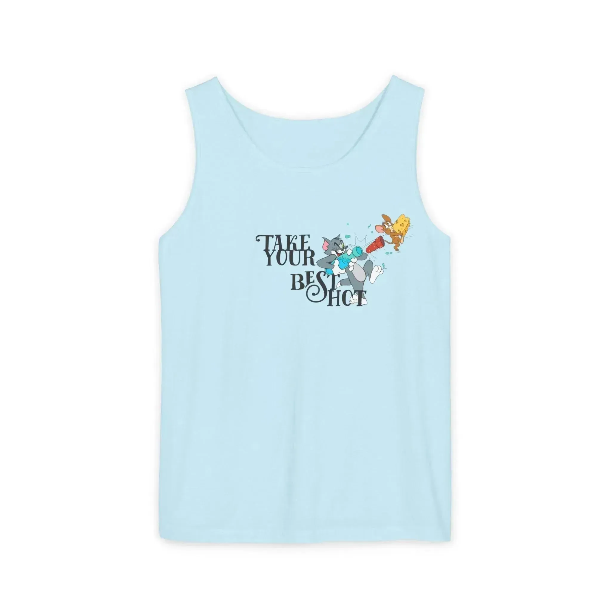 Take Your Best Shot Tom Jerry Unisex Garment-Dyed Tank Top