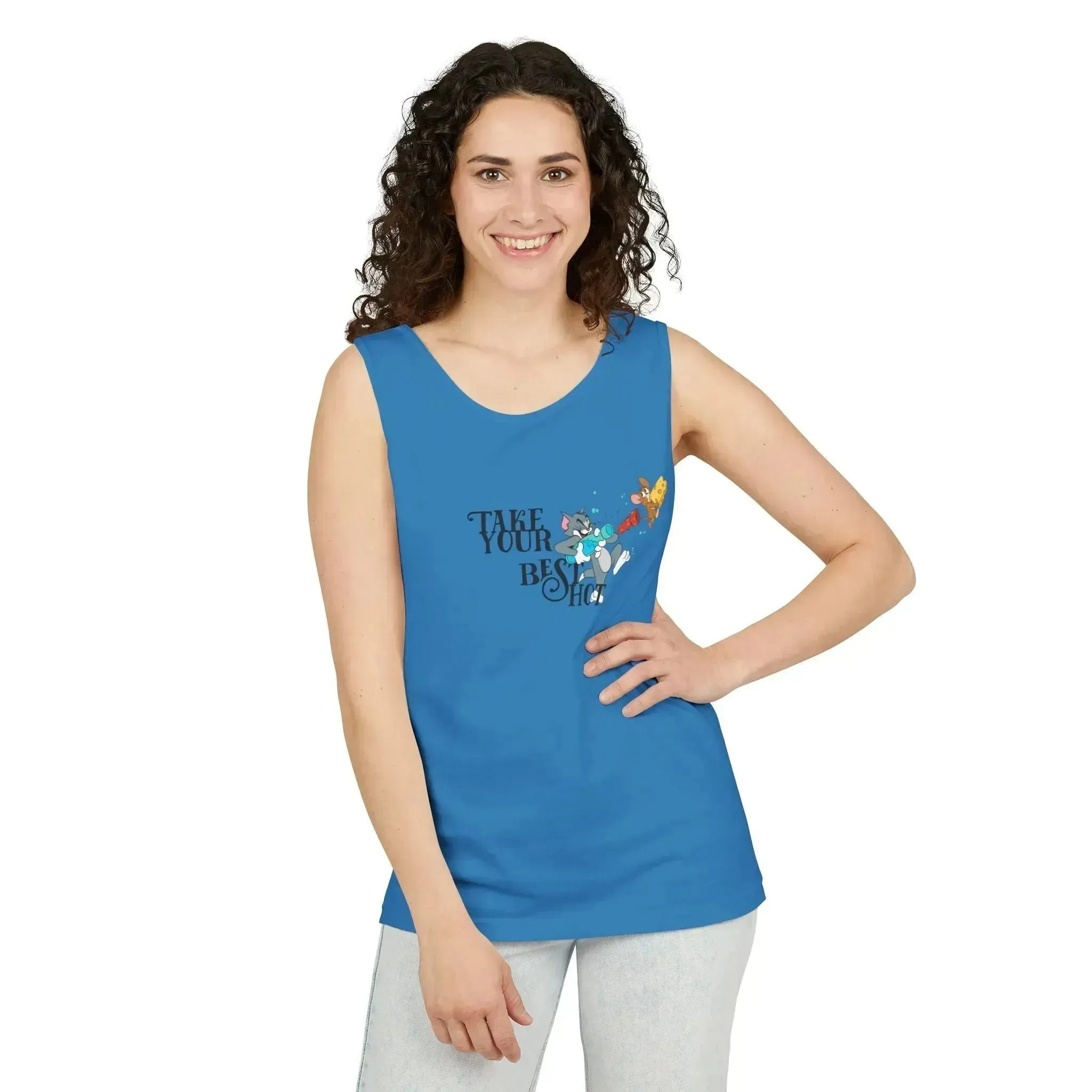 Take Your Best Shot Tom Jerry Unisex Garment-Dyed Tank Top