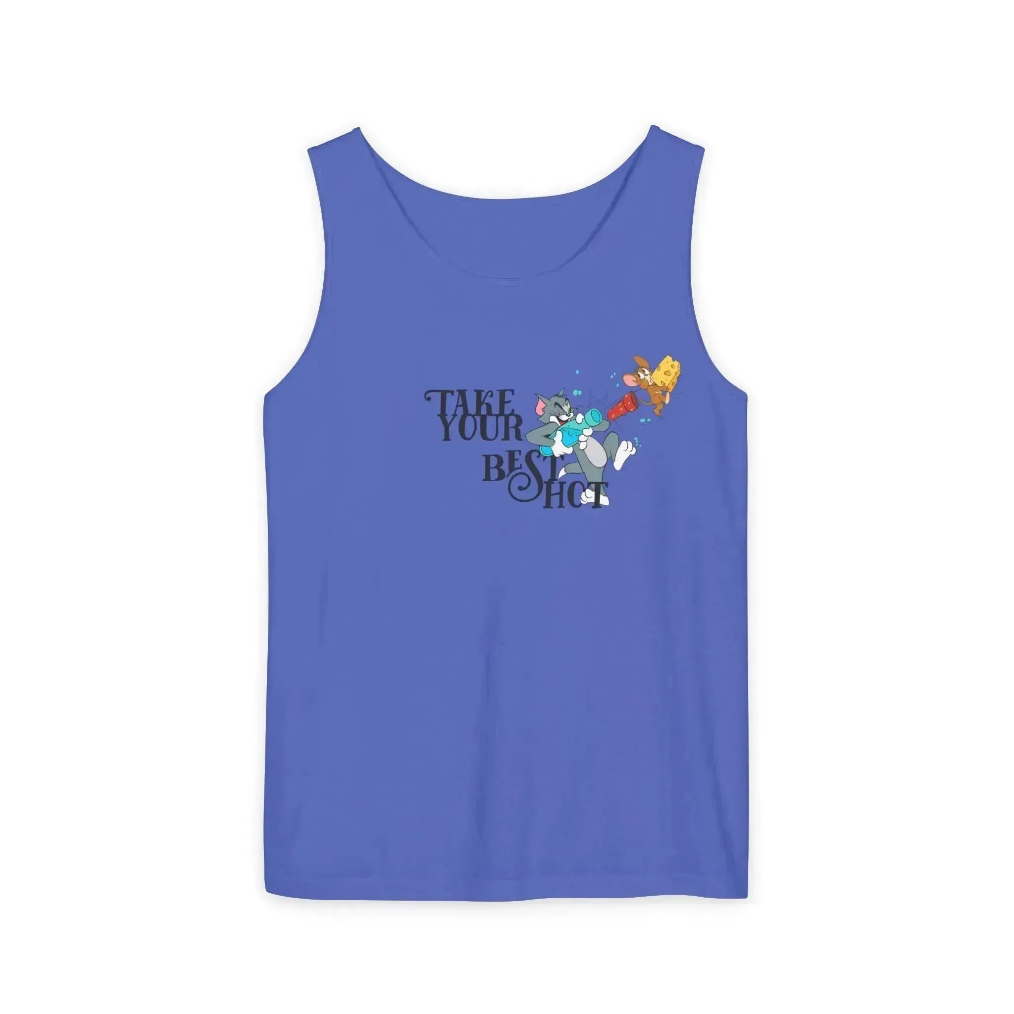 Take Your Best Shot Tom Jerry Unisex Garment-Dyed Tank Top