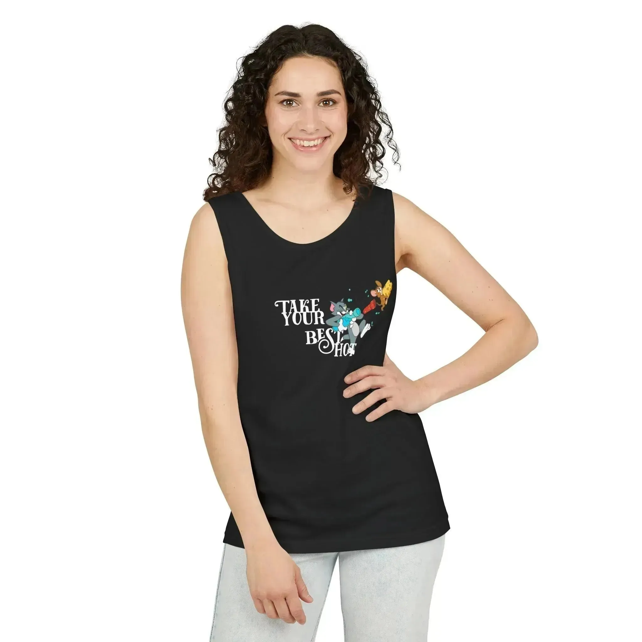 Take Your Best Shot Tom Jerry Unisex Garment-Dyed Tank Top