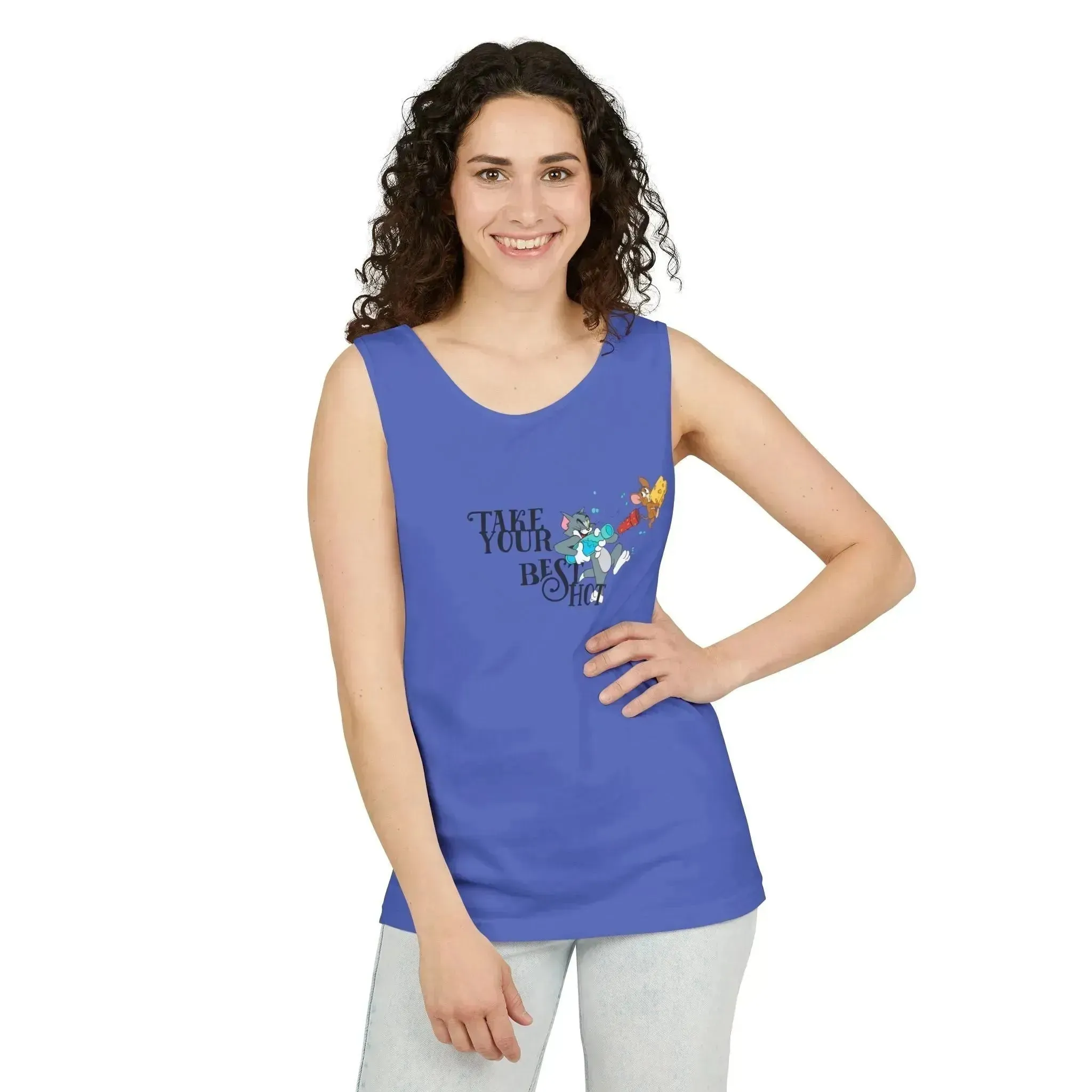 Take Your Best Shot Tom Jerry Unisex Garment-Dyed Tank Top