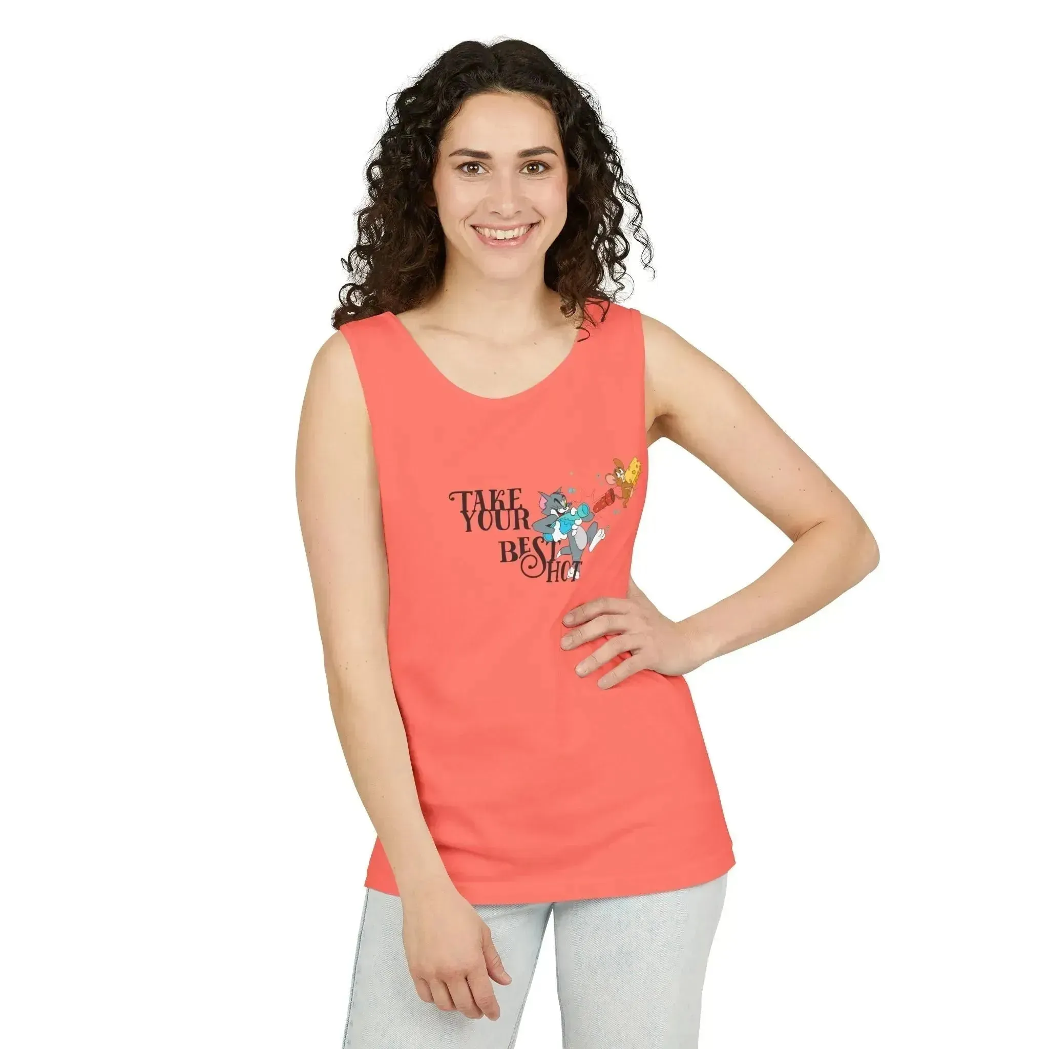 Take Your Best Shot Tom Jerry Unisex Garment-Dyed Tank Top