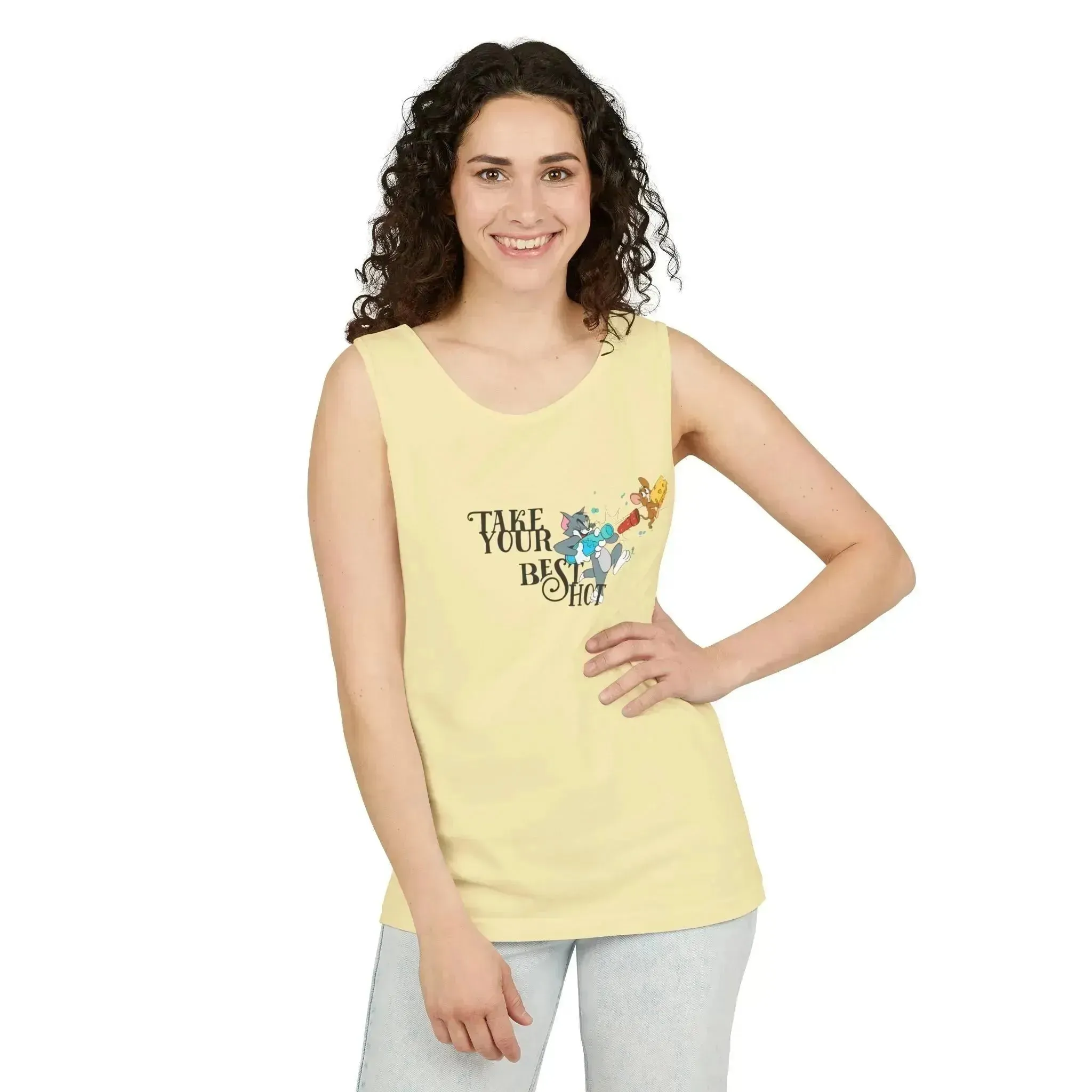 Take Your Best Shot Tom Jerry Unisex Garment-Dyed Tank Top