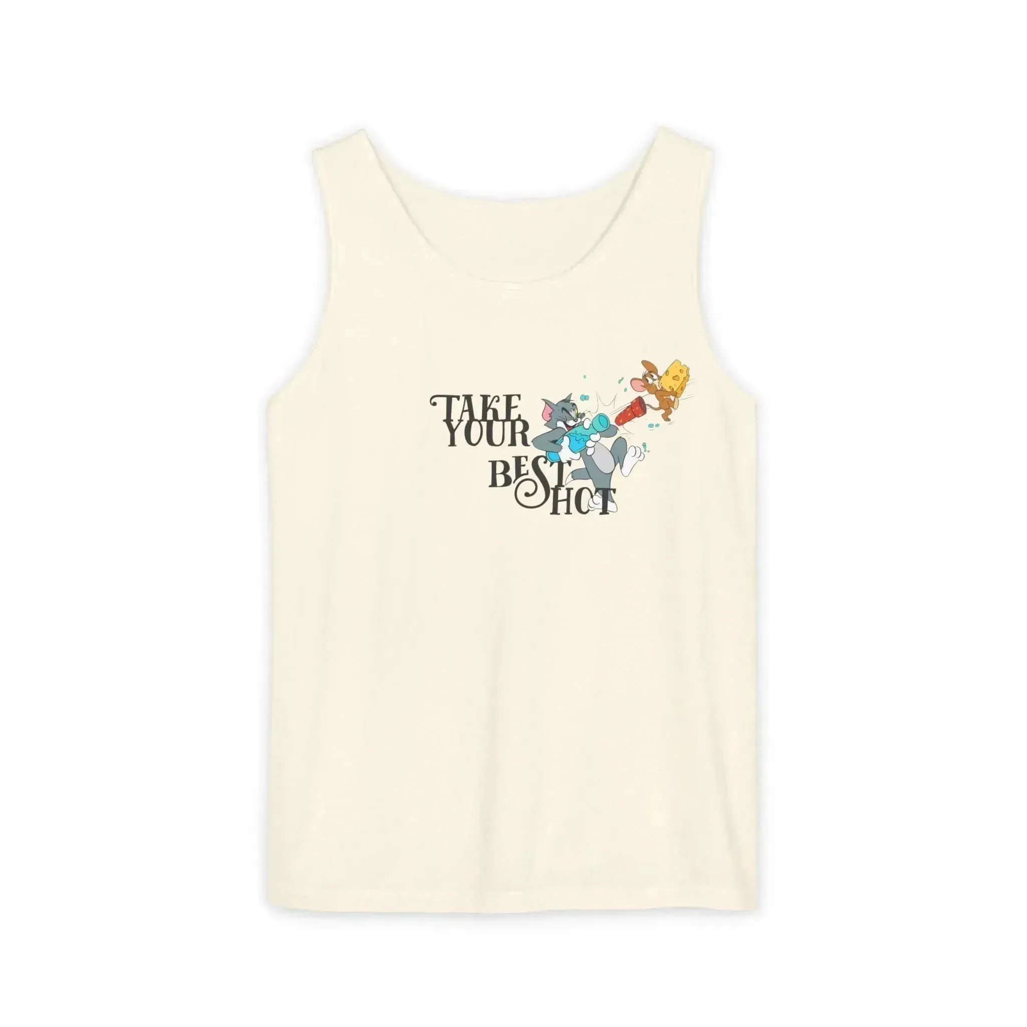 Take Your Best Shot Tom Jerry Unisex Garment-Dyed Tank Top