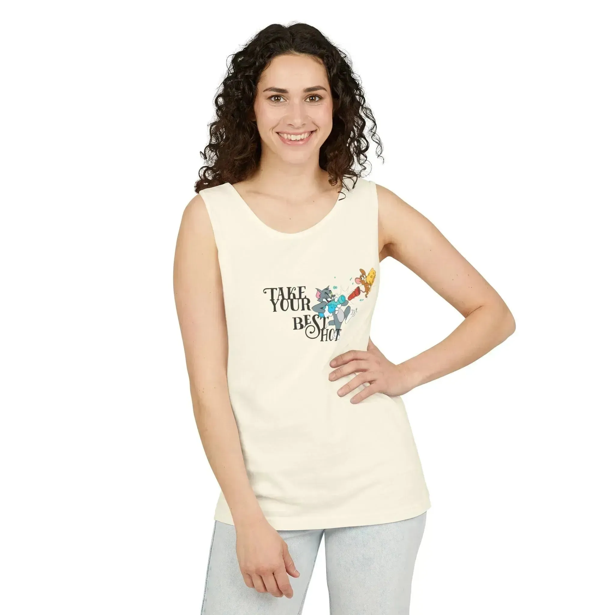 Take Your Best Shot Tom Jerry Unisex Garment-Dyed Tank Top