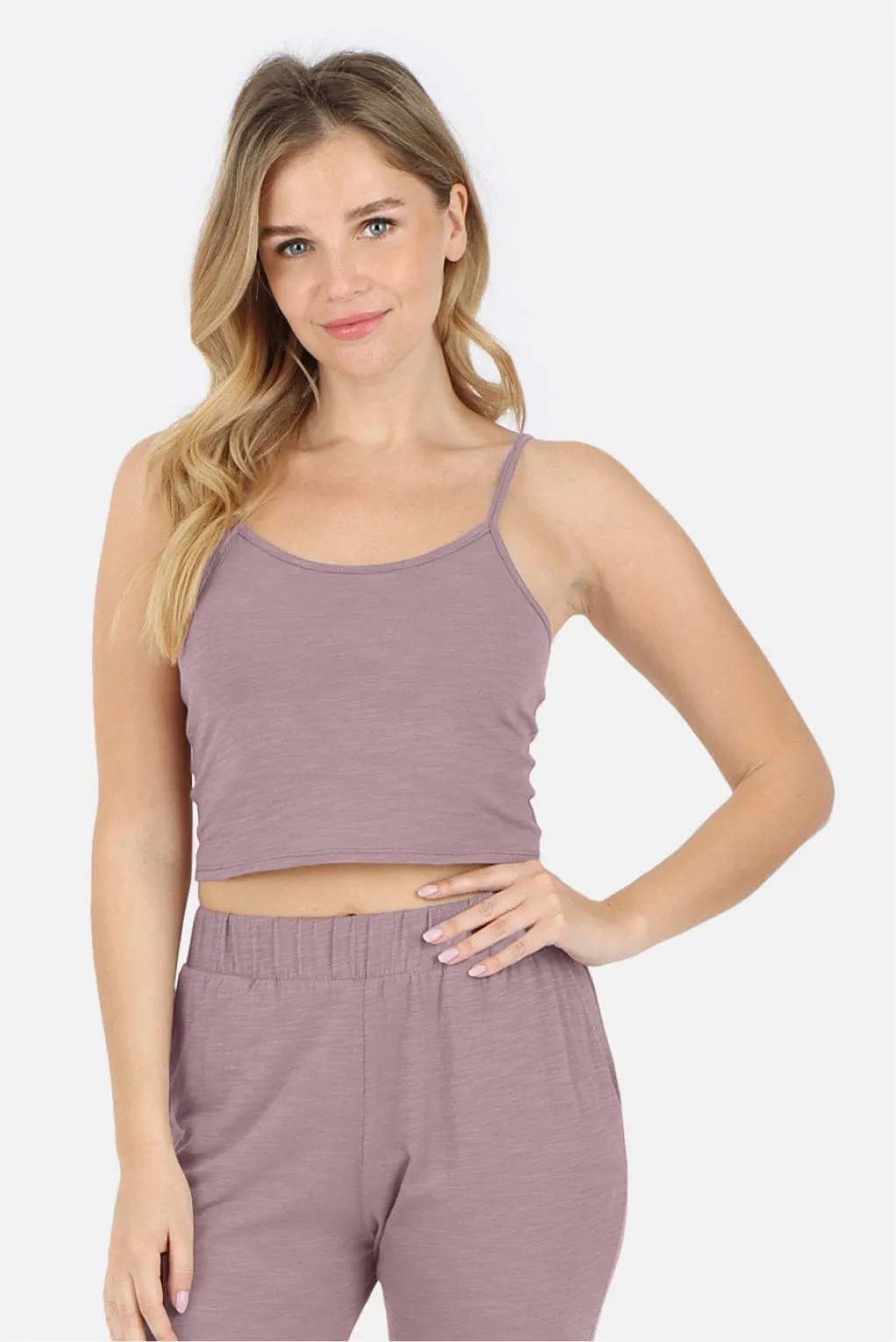Tegan Cotton Cami Tank - Dusty Orchid