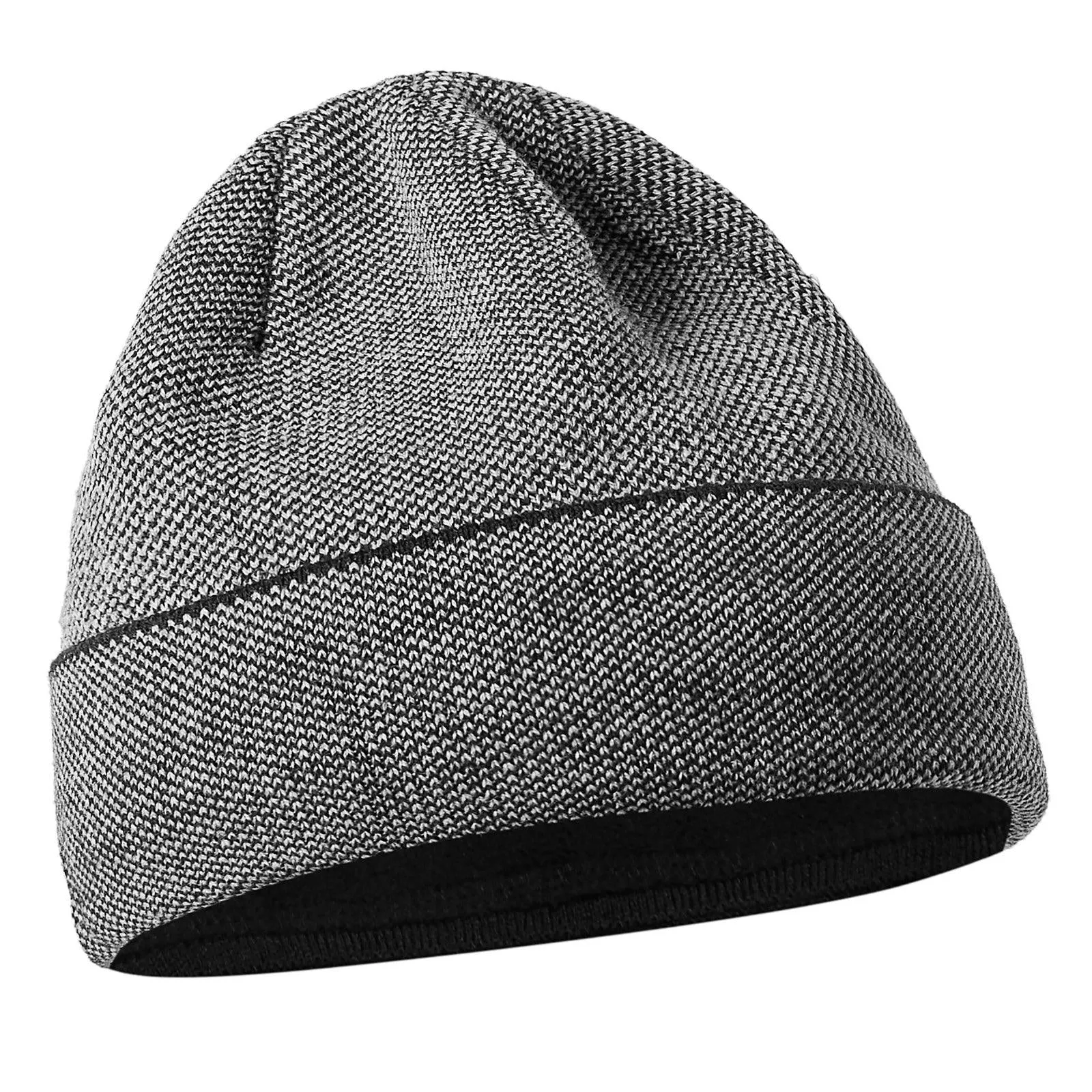 W6467 - Unisex Wooly Knitted Beanie Ski Hat Warm Winter Turn Up Chunky