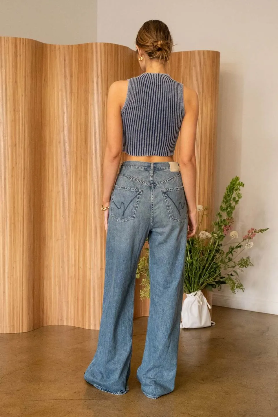 WASHED SLEEVELESS SWEATER KNIT TOP