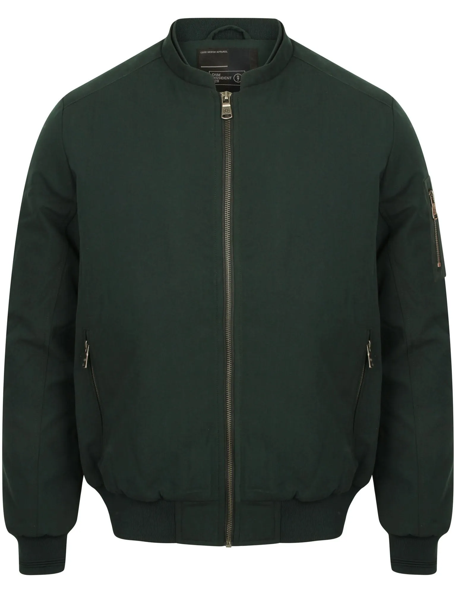 Whitecross Zip Up Bomber Jacket in Bottle Green - Dissident