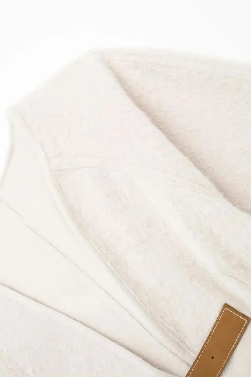 Women's White Wool Cardigan